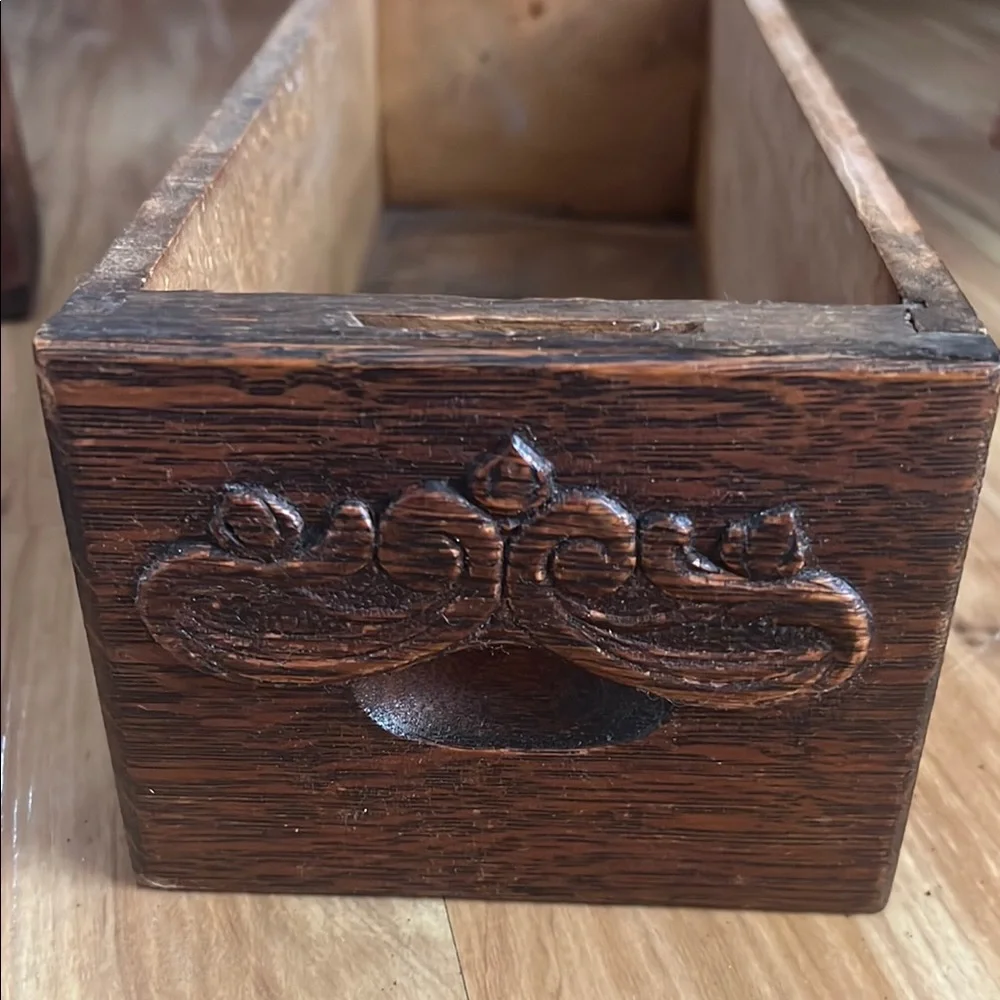 Carved Wooden Drawer with Ornate Design